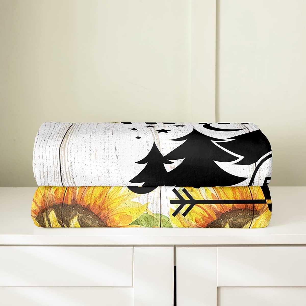 jejeloiu Camper Sunflower Fuzzy Throw Blanket 50" x60 Girls Women Plush image 3