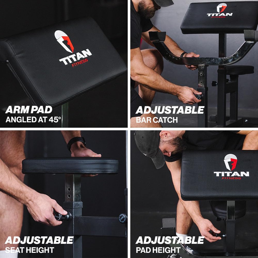 Amazon.co.jp: Titan Fitness 調節可能なプリーチャーカールウェイト