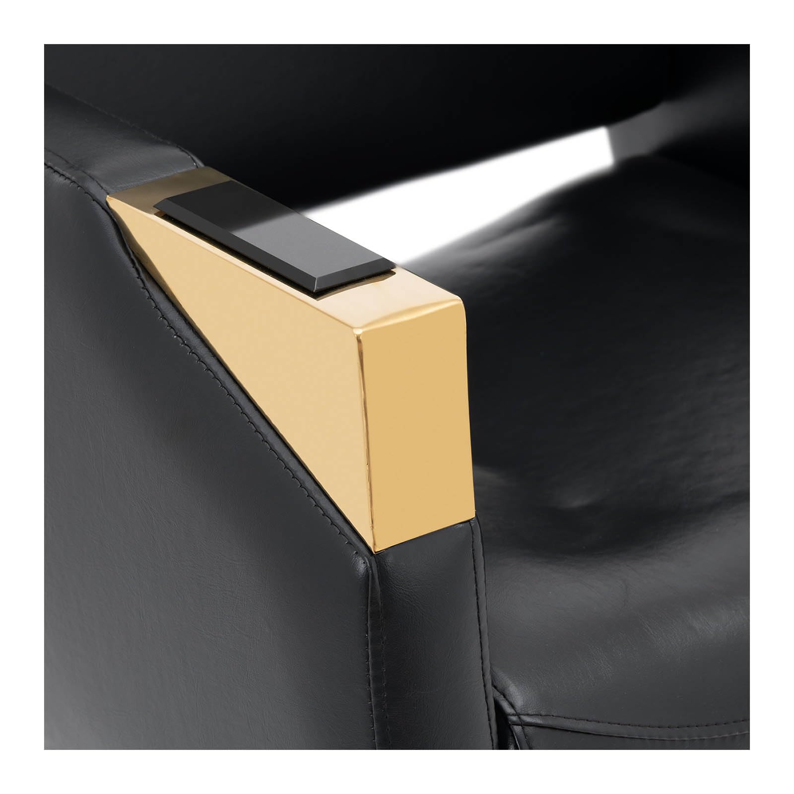 Physa Penryn Black & Gold Friseurstuhl mit Fußstütze 480-630 mm 200 kg Weiß/Golden Barberstuhl höhenverstellbar