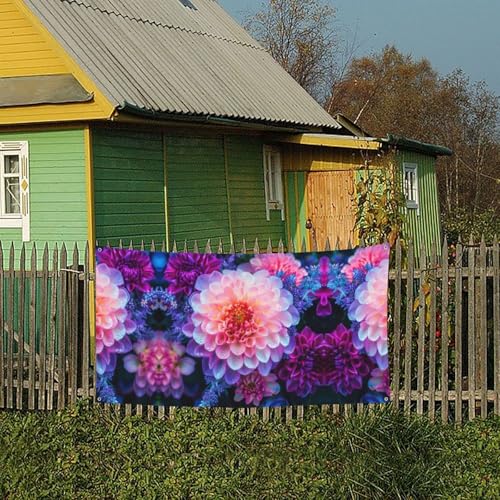 MINDBBDFJ Colorful Nature Flower Print Banners And Signs For Outdoor/Indoor,Personalized Banner Customizable Parties Halloween Banner (180x90cm)4