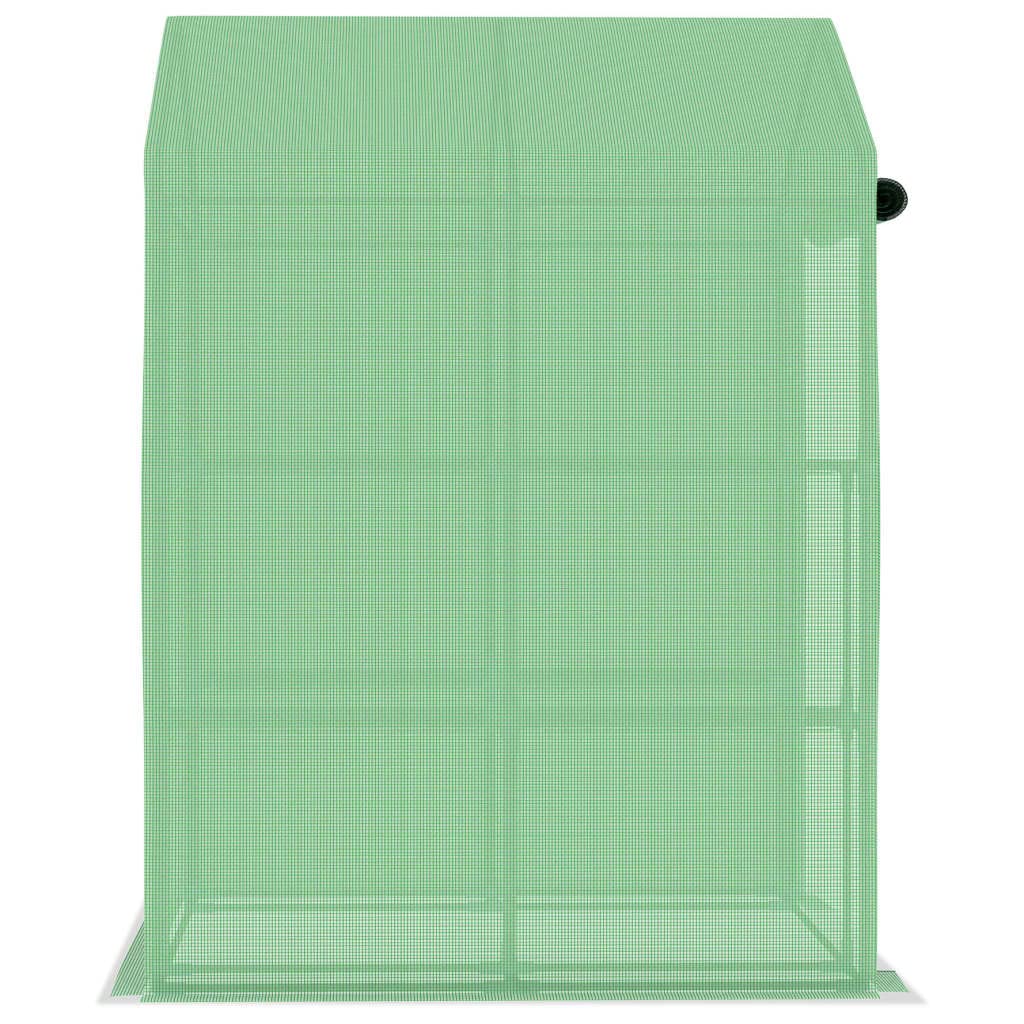 Gewächshaus mit Ablagen Stahl 143x143x195 cm für Hobby-Gartenbau, Pflanzenpflege, Gemüse, Kräuter, Blumen, Überwinterung, Balkon, Terrasse, mit Tür, Regalböden, robustem Stahlrahmen