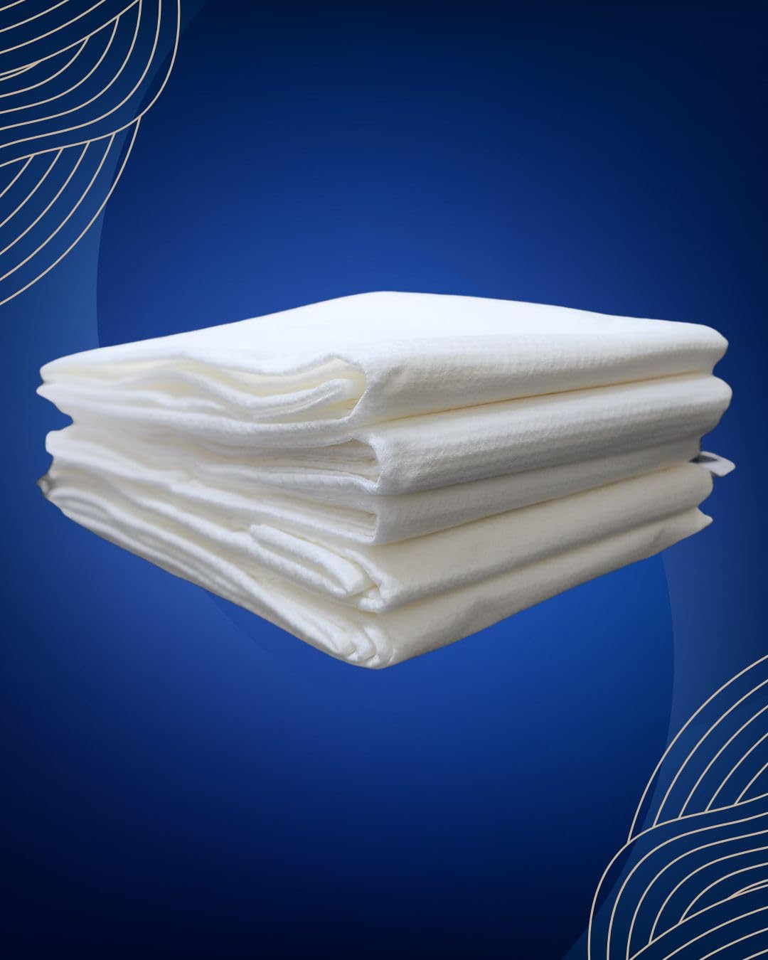Dr.Bohrras Disposable Nonwoven Cotton Bath Towels, 70x150 cm, 70 GSM, White, Pack of 5 2