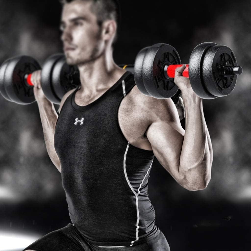 Regulowane hantle Zestaw hantli ciężarków Hantle do użytku w pomieszczeniach Wielofunkcyjne odłączane hantle Sztanga fitness Dom Regulowane obciążenie(20kg(10kg*2))
