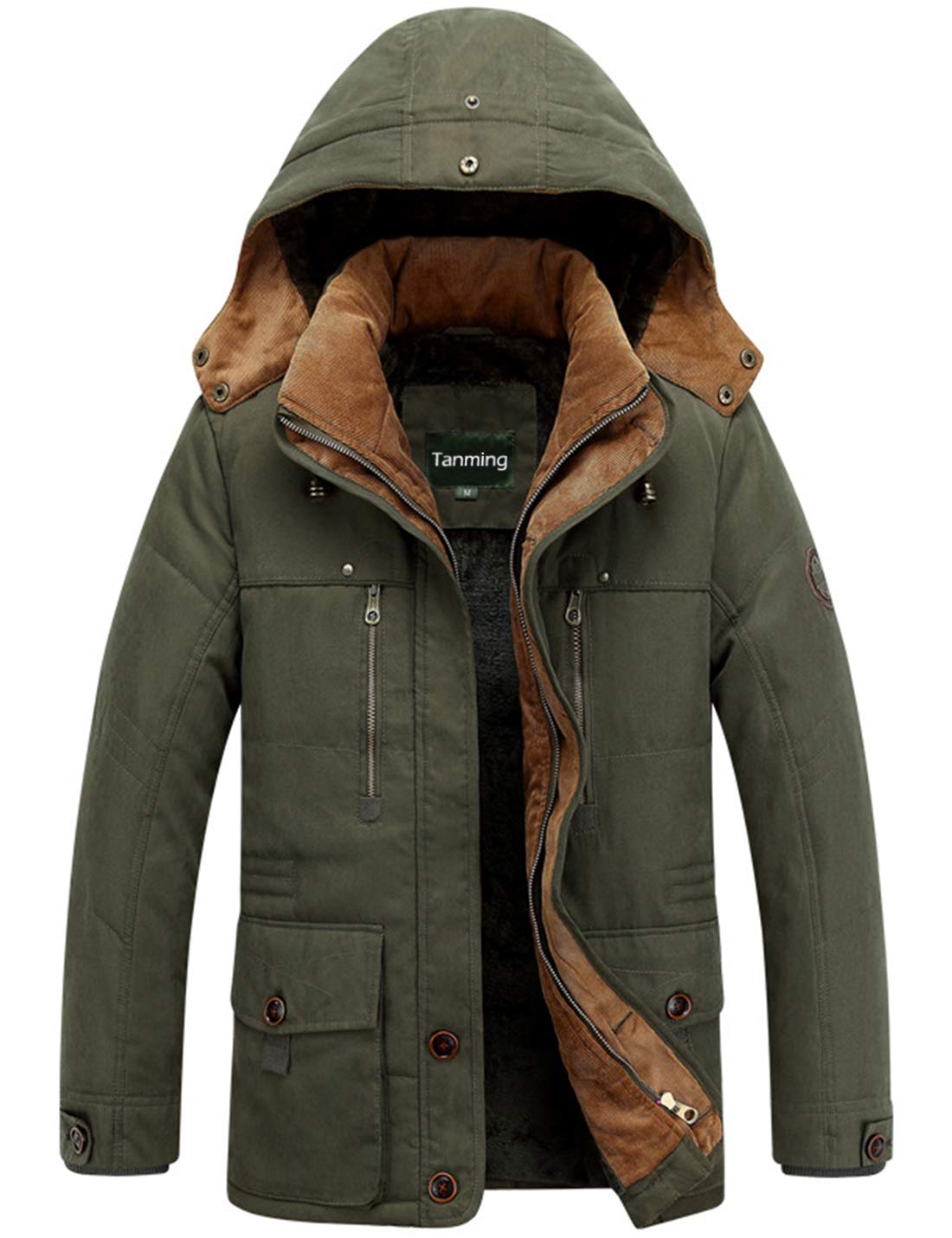 Tanming Men's Thicken Warm Winter Coat Mountain Ski Snowboard Jacket Hooded Parkas