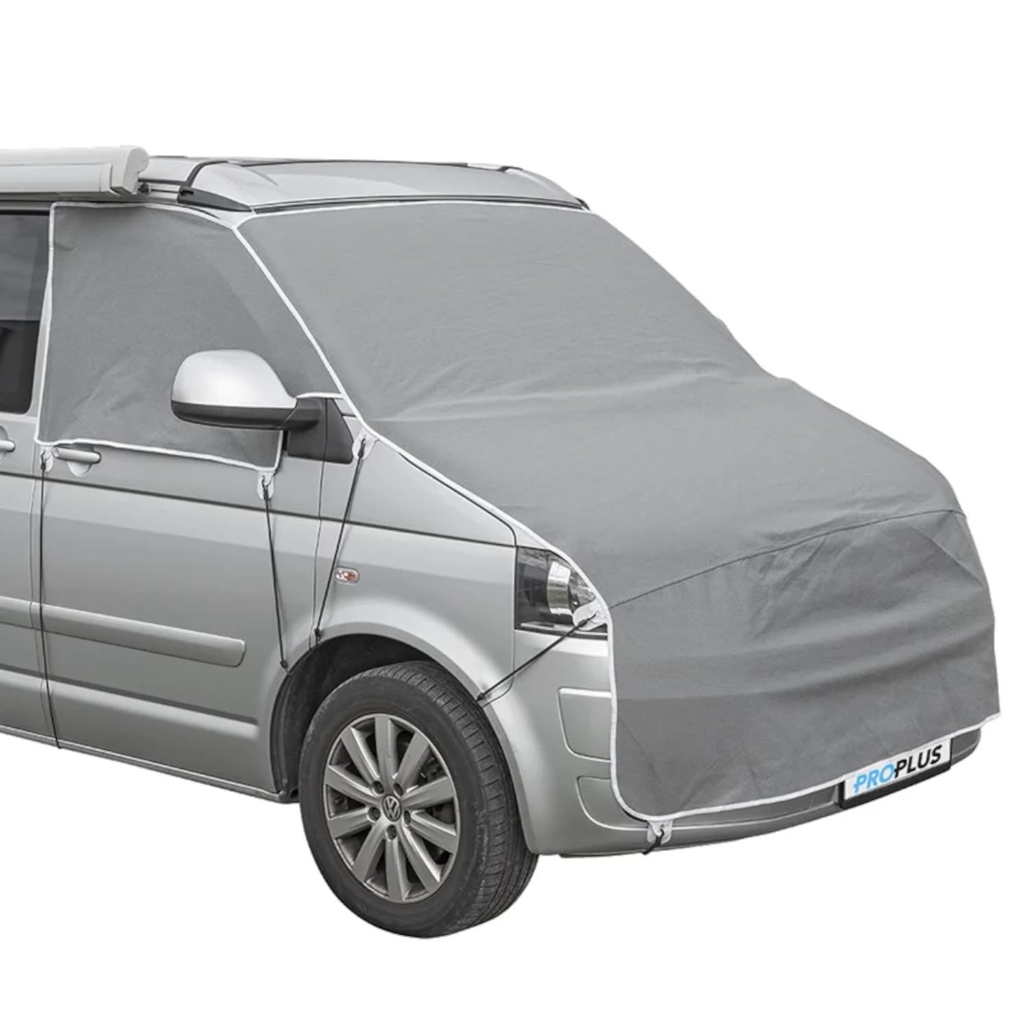 Frontscheiben Abdeckung kompatibel für Verschiedene Marken – Abdeckplane für Wohnwagen mit UV-Schutz 160 GSM Vliesstoff, Spiegelschlitzen & Spanngurten (Kompatibel mit Volkswagen T5 und T6)