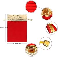 Vista 3 de KIPETTO Bolsas de terciopelo con cordón para Navidad, 25 unidades, bolsas de regalo de terciopelo con cordón, bolsas de joyería para dulces