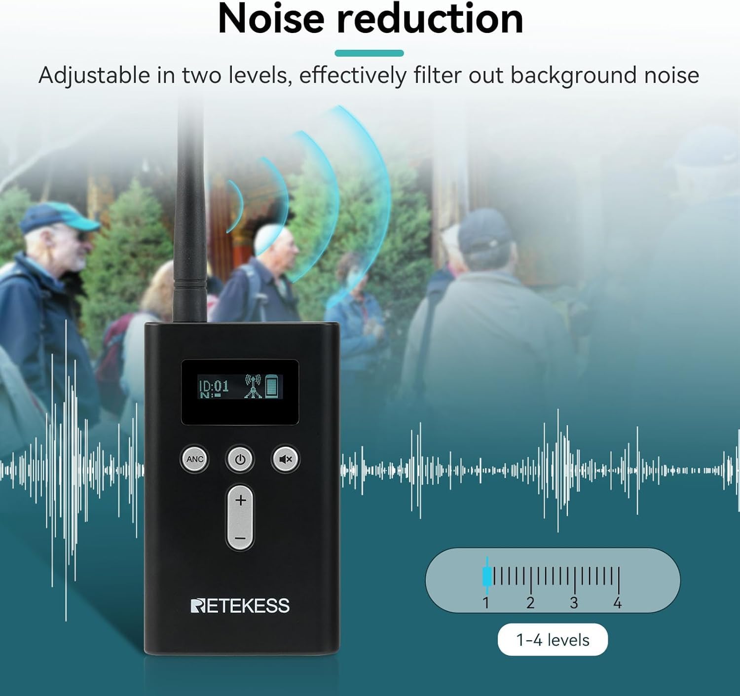 Sistema Guida Turistica Retekess T130S - 100m Portata, 2 Microfoni TT123, Scatola Ricarica 64 Slot, Per Musei E Tour - Foto 5