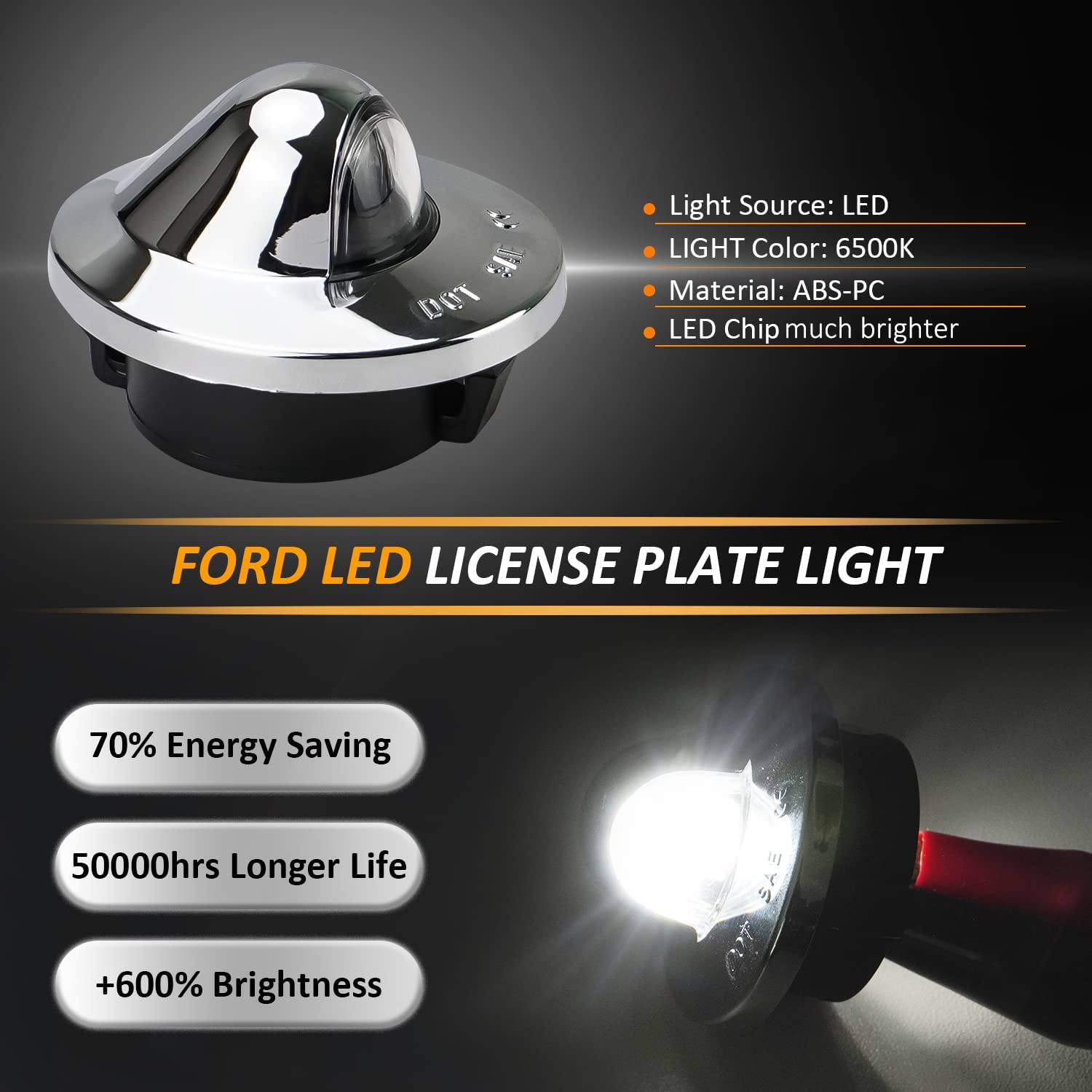 2X FOR FORD F150 F250 F350 LED LICENSE PLATE LIGHT REAR BUMPER TAG ASSEMBLY LAMP - Foto 2