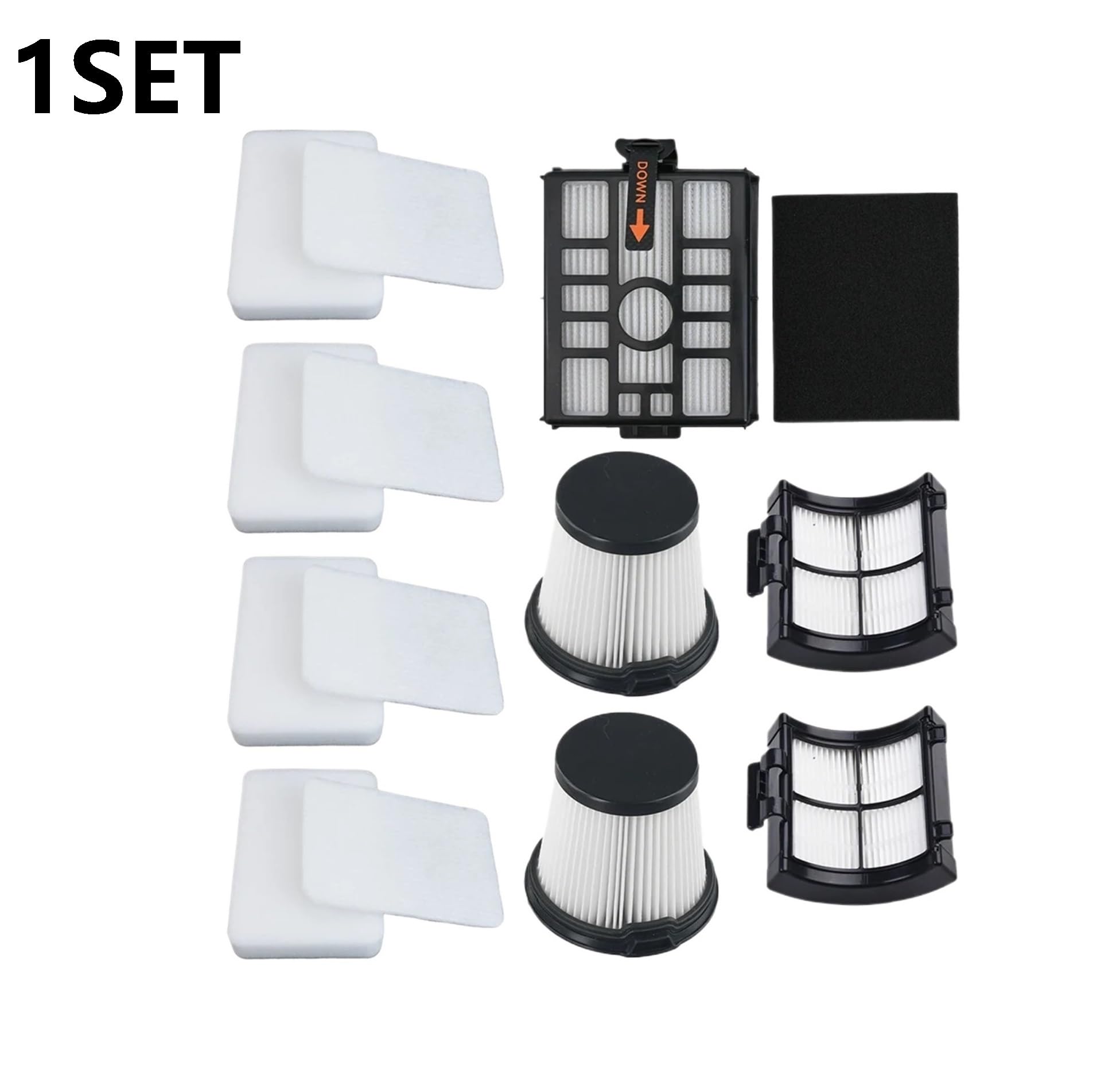 1Set Filter Kits, Kompatibel for Shark,Detect Pro IW3612EU IW3612EUT IW3612AMZEU IW3611EU IW3611DE Akku-Staubsauger Zubehör