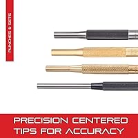 Vista 4 de Starrett Punzón de acero con agarre moleteado para un posicionamiento preciso y una sujeción segura, acero endurecido y templado, 4 pulgadas