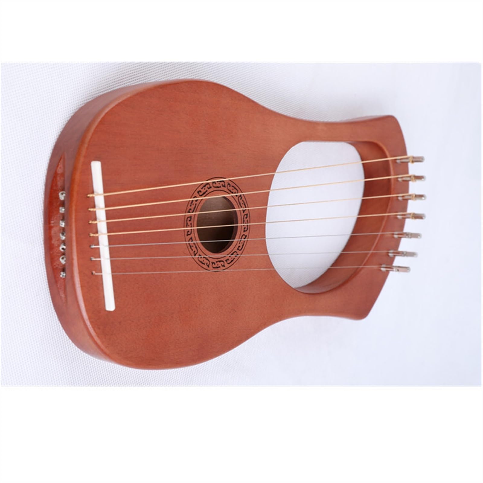 BAMFY Lyre Harp 7 Cordes Pour Débutants Adultes Corps En Acajou Portable Mini Harpe Lyre Professionnel Instrument De Musique Avec Clé D'accordage Et Extraire Les Cordes(A)