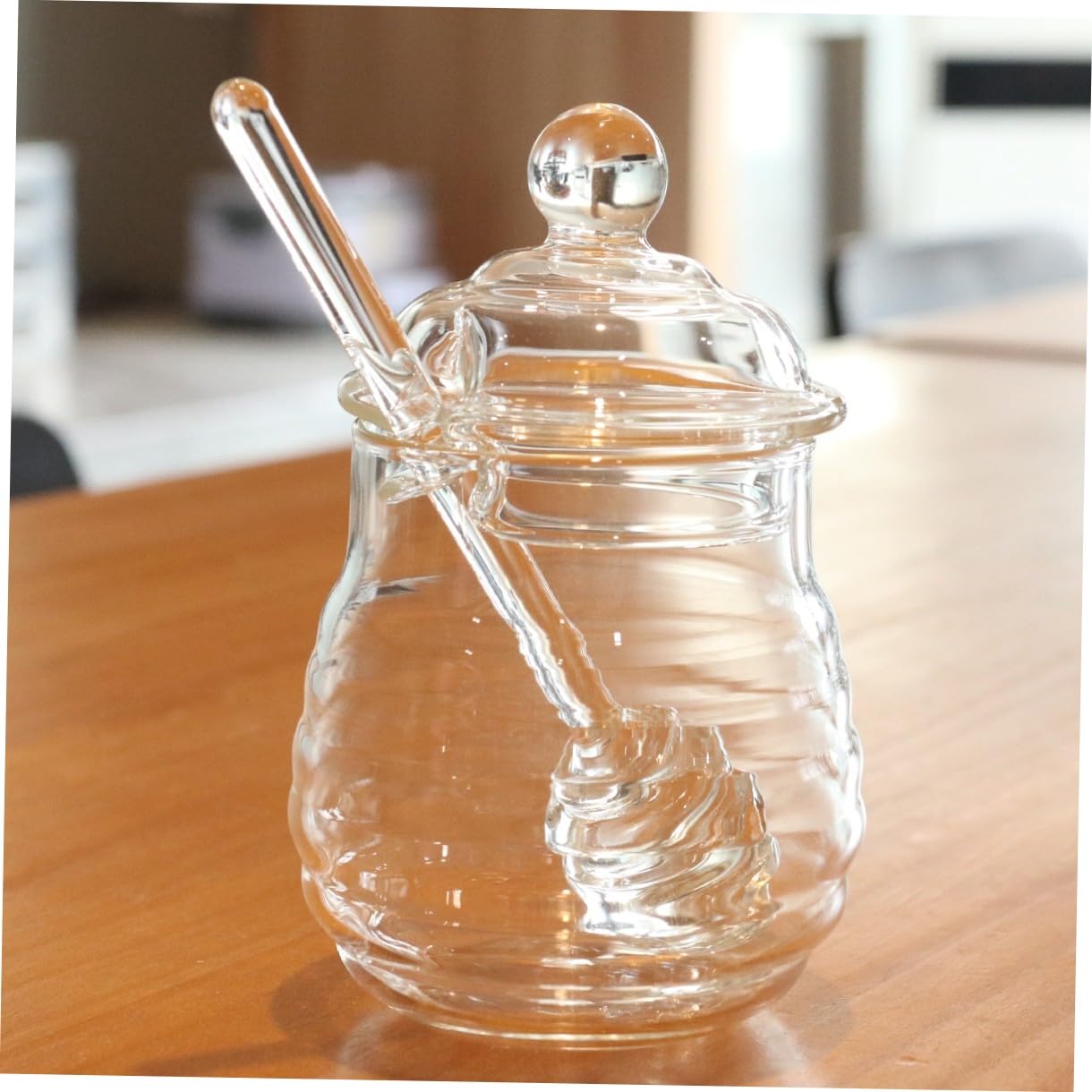 Mikinona Juego de 2 Frascos de Vidrio para Miel Transparentes 250ml