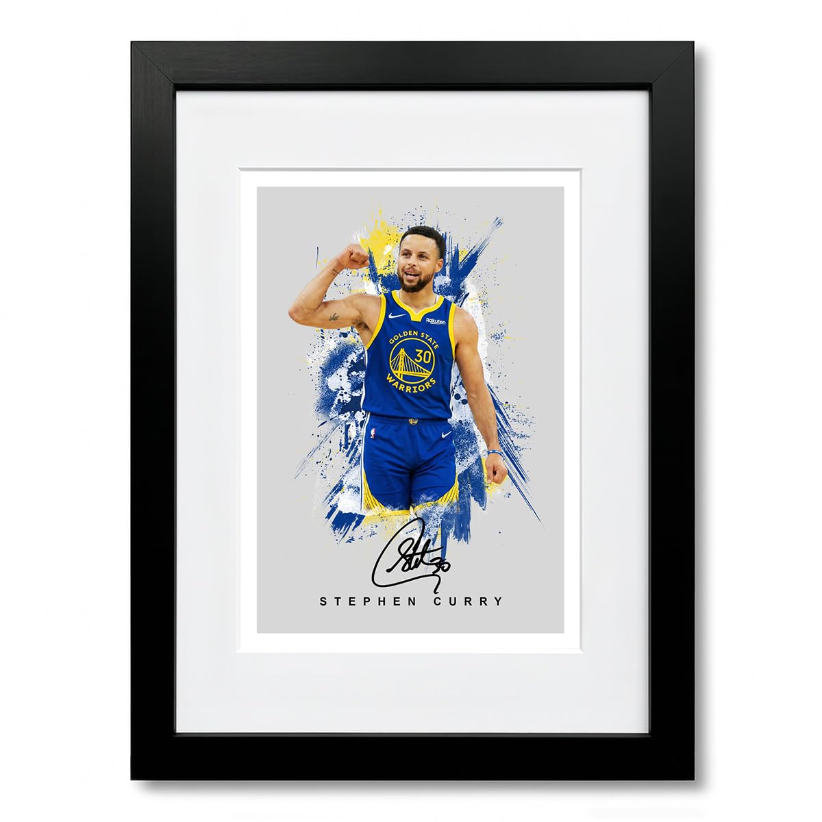 Mounted Gifts Trading 2026 (Grey A4 Framed & Mounted) Steph Curry Golden State Warriors Basketball Signed Photo Poster A4/A3 Print Picture Display Framed Autograph Memorabilia Gift (2026 (Grey A4 Framed & Mounted))