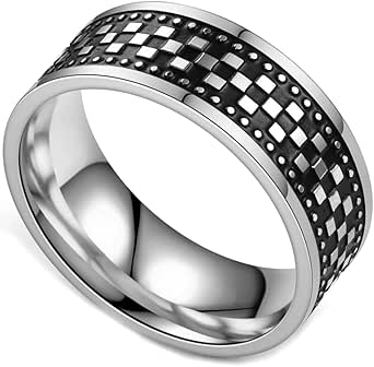 Amazon.com: Mens Wedding Band | Stackable Band Rings | Black Ring for ...