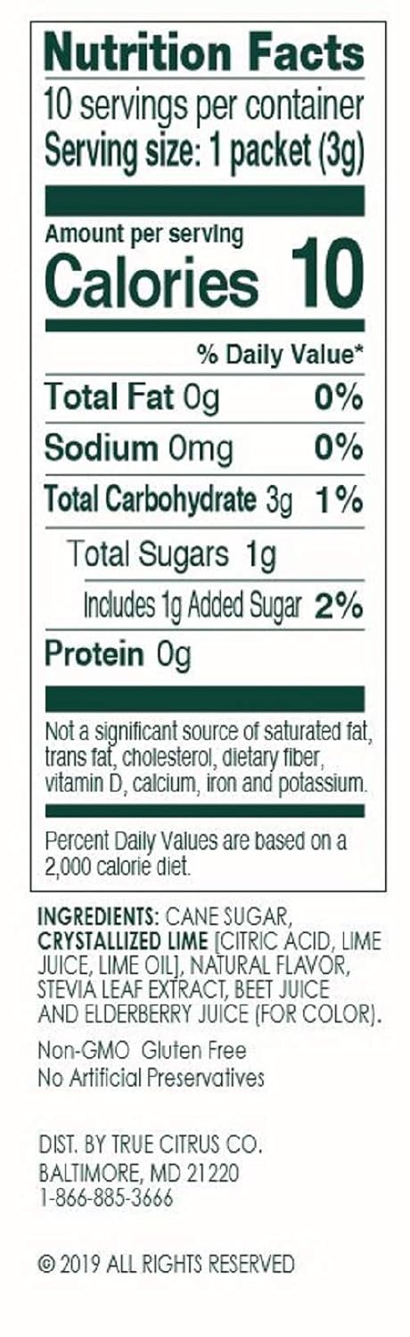 True Citrus True Lime Watermelon Aqua Fresca, 10 Count (Pack of 12)