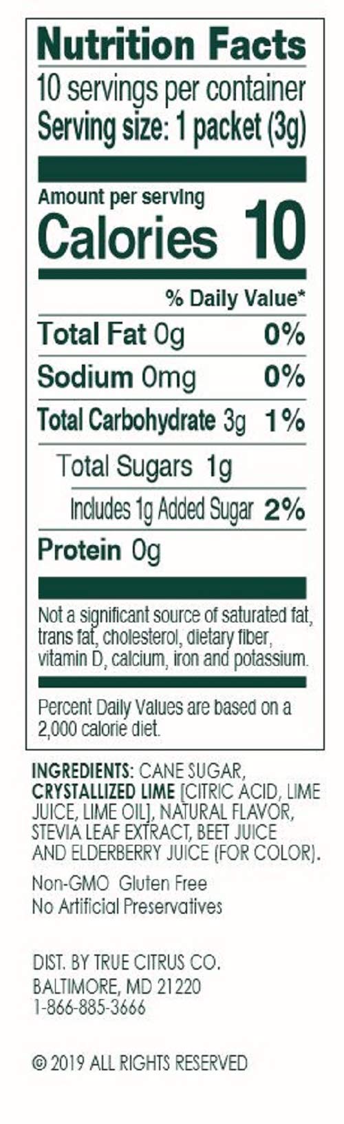 True Citrus True Lime Watermelon Aqua Fresca, 10 Count (Pack of 12)