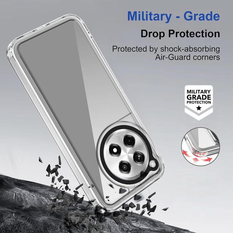 Image of Case Creation New Realme 12 Pro Premium Imported 0.3mm Crystal Clear Totu Silicone Transparent Flexible Soft Corner Protection with TPU Slim Back Case Color Cover for Oppo Realme 12 Pro