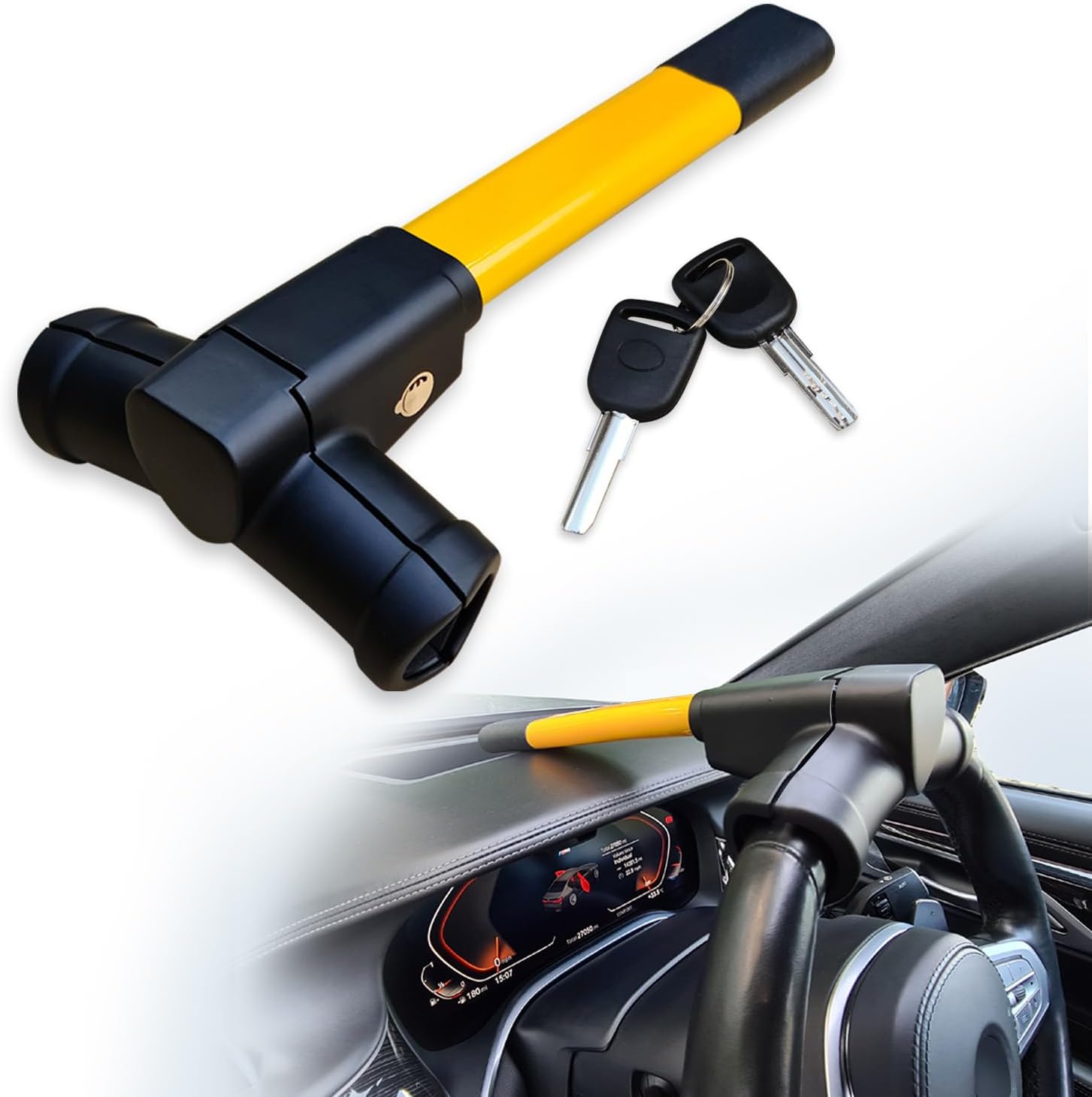Twin Bar Steering Wheel Lock Stop Thieves Stealing Your Car Universal