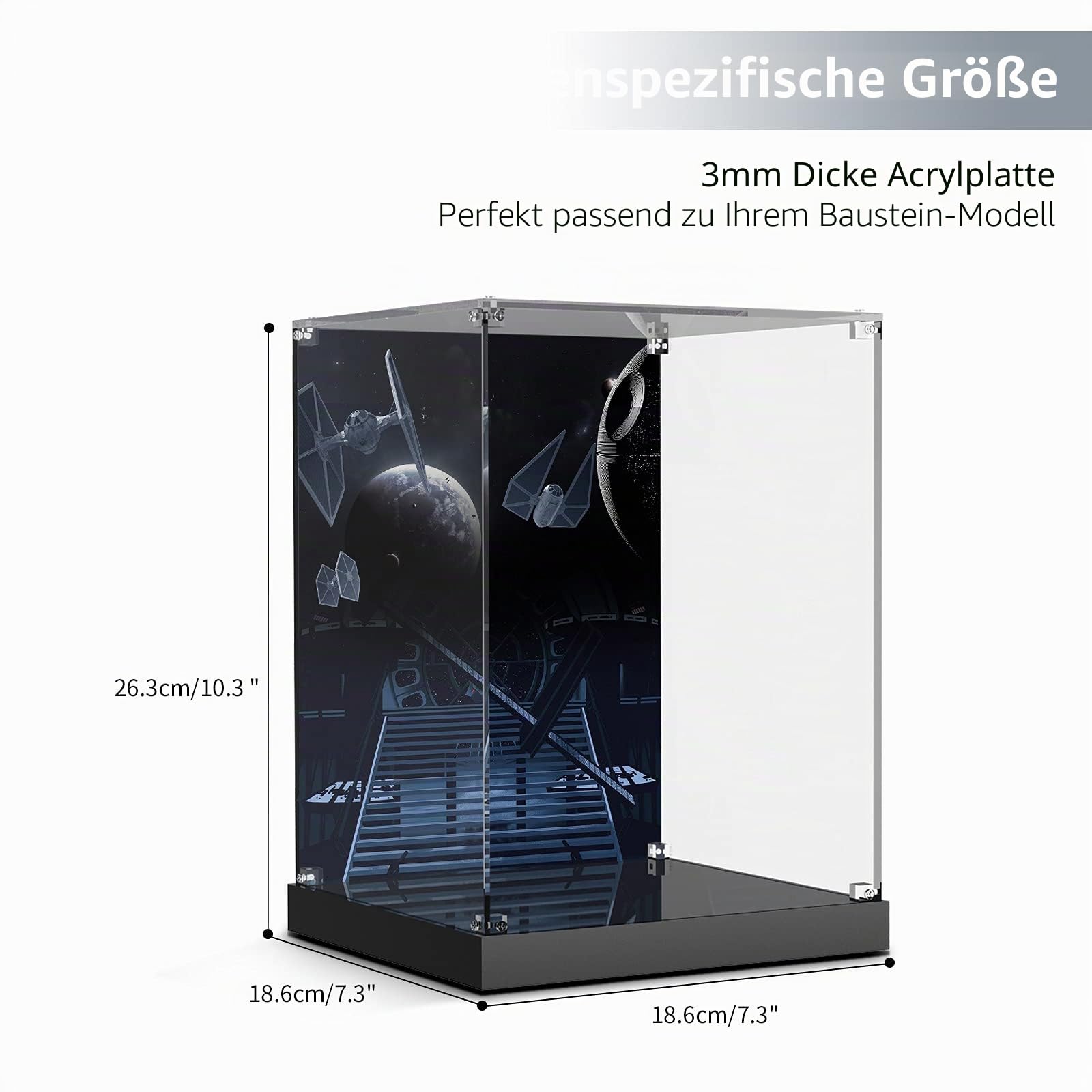 cooldac Acryl Vitrine Box kompatibel mit Lego Darth Vader Helm 75304 Modellset Staubdicht Transparent Klar Display Box Vitrine (Das Modell Nicht enthalten)