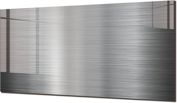 fzxwyishu Stainless Steel Image,Tempered Glass Backsplash For Kitchen Behind Stove,Easy to Clean Kitchen Sink Cover Splash Guard, Home Kitchen Decor (30x14(76.2x35.56cm))