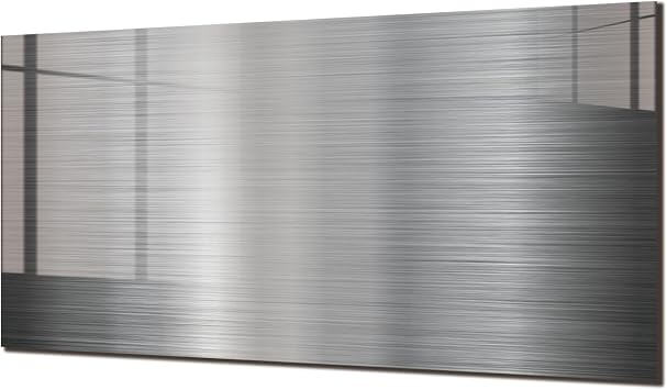 fzxwyishu Stainless Steel Image,Tempered Glass Backsplash For Kitchen Behind Stove,Easy to Clean Kitchen Sink Cover Splash Guard, Home Kitchen Decor (30x14(76.2x35.56cm))
