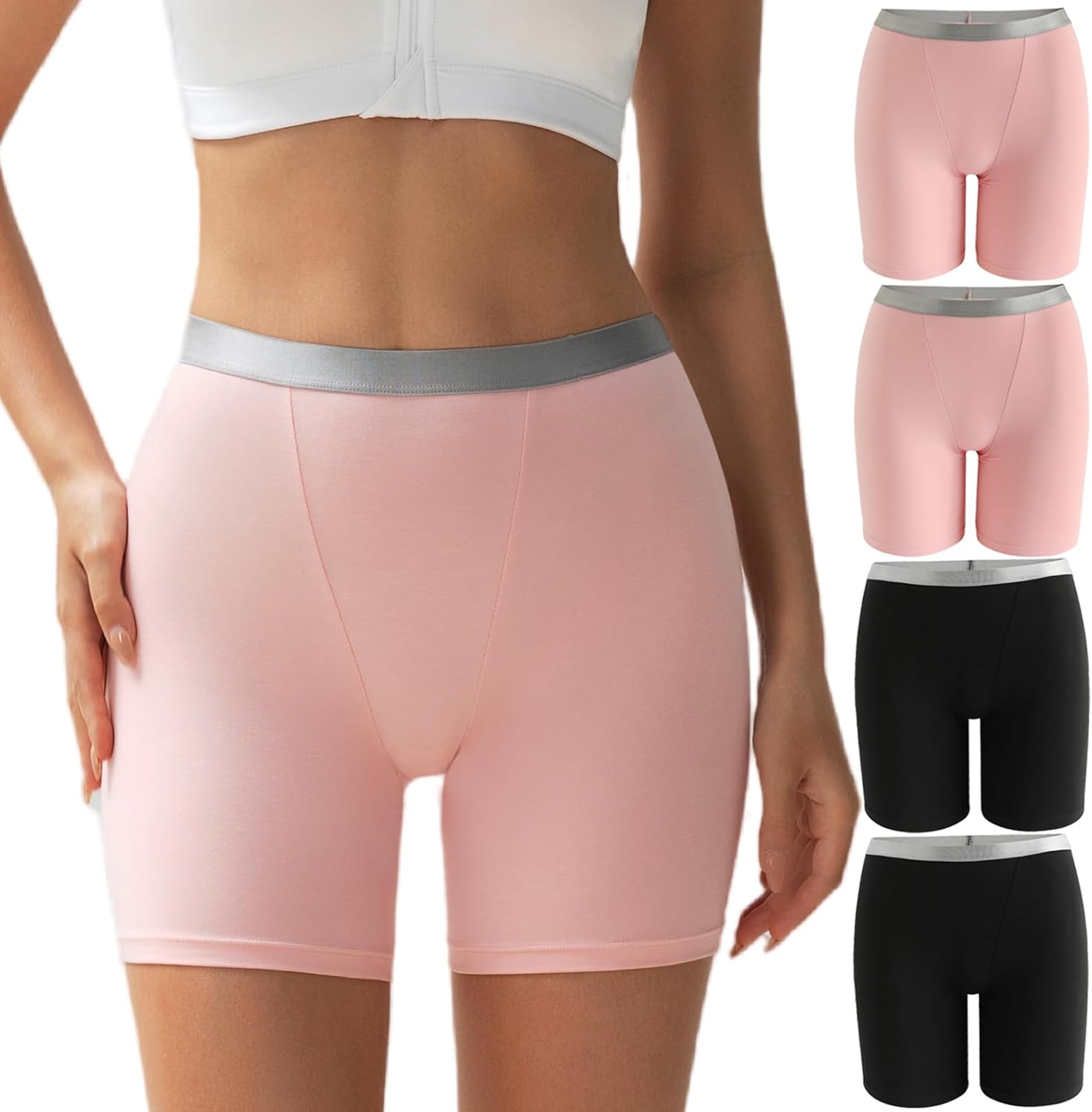 moonlight elves Womens Boxer Briefs Panties, Cotton Comfortable Boy Shorts Underwear, Boxers Underwear For Ladies 4 Pack - Image 2