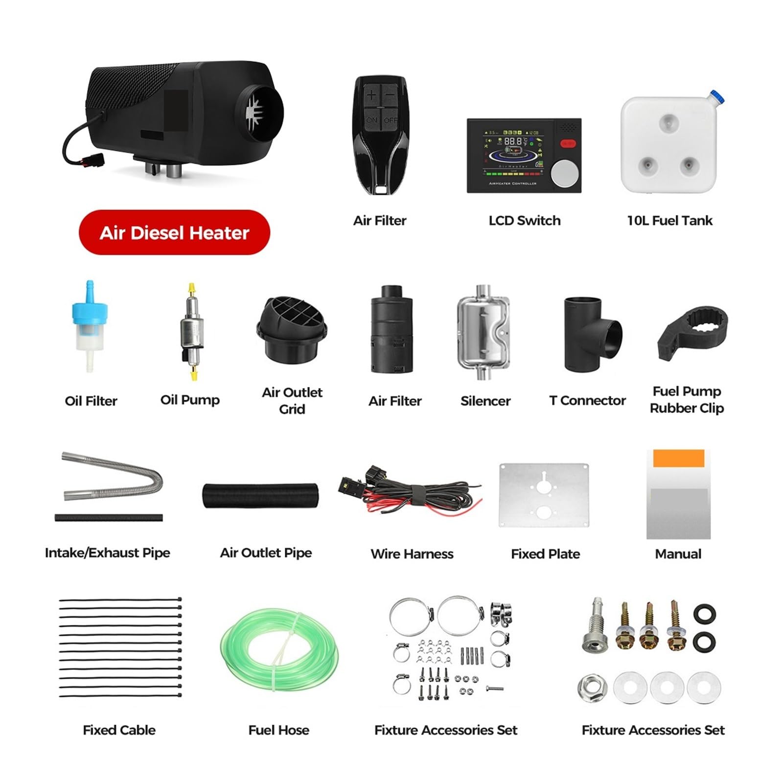 12 V 24 8 KW Nagrzewnica Powietrza Diesel Postojowa Cichy Nocny Grzejnik Z LCD I Bluetooth APP Do Samochodu Kempingowego, Ciężarówki, Domu Łatwy w instalacji