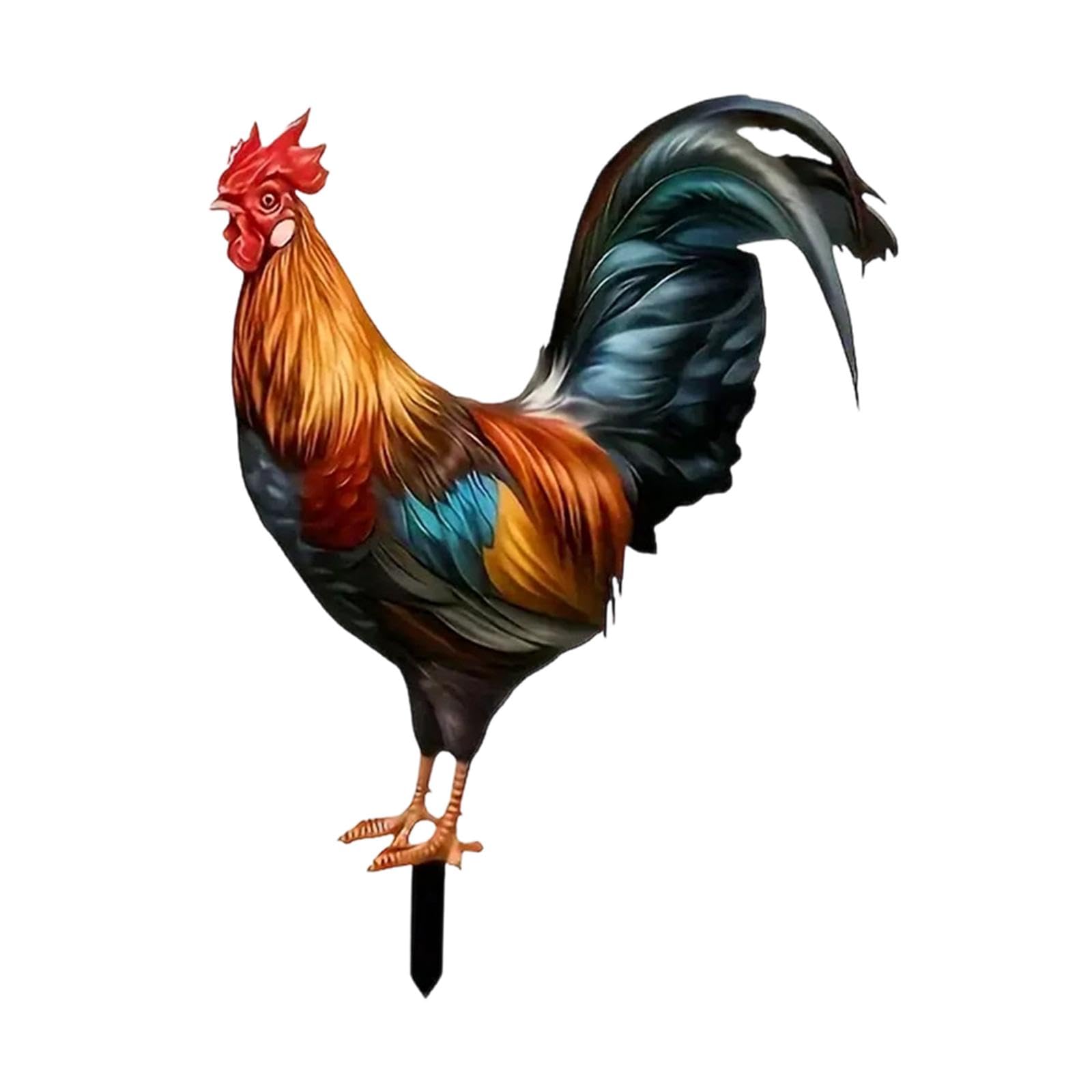 Rooster Decorative Garden Stake Acrylic Lawn Ornament for Outside Lawn Patio-image-3