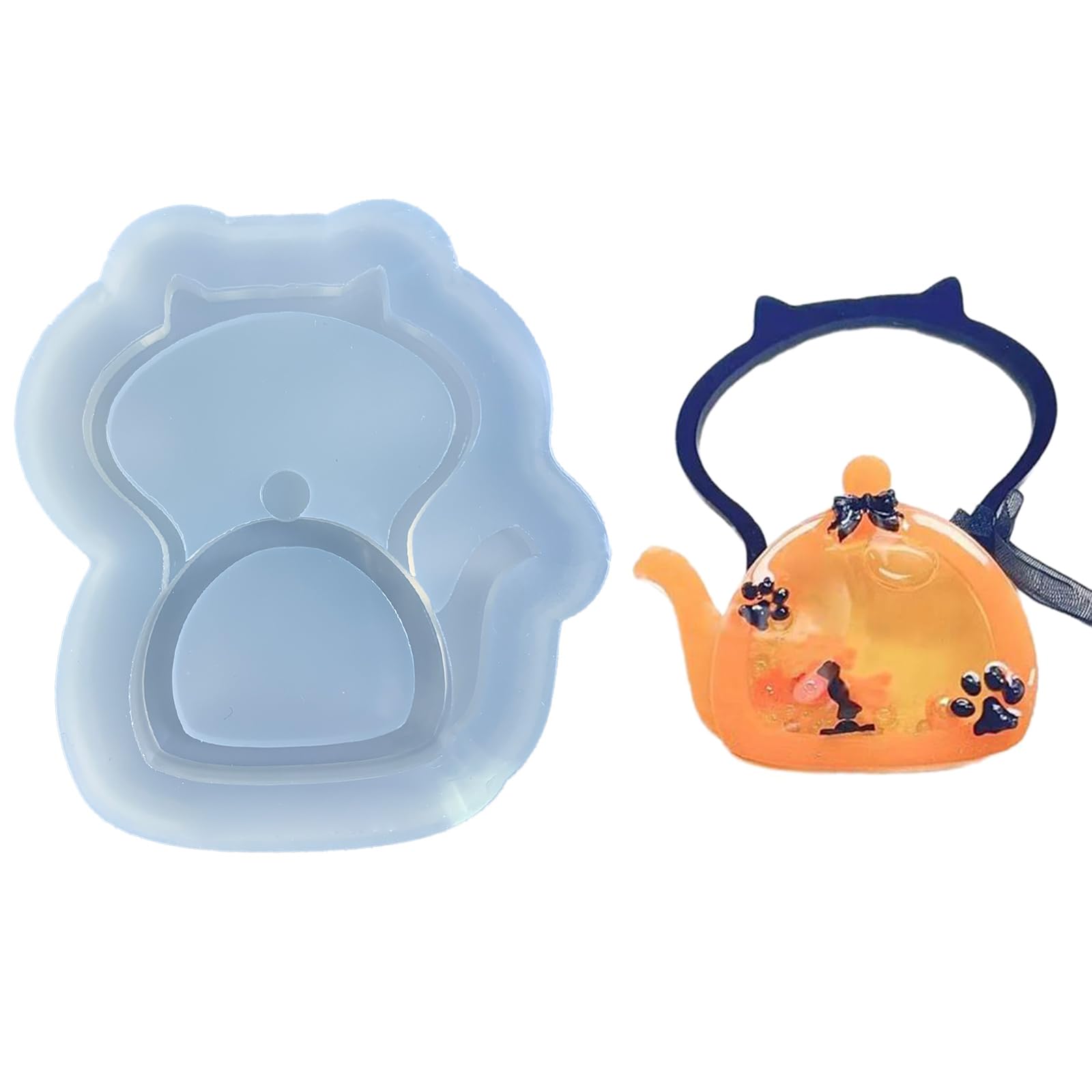 Epoxy Resin Mold Lovely Liquid Sand Kettle Shaped Casting Easy to Clean Silicone Molds for Jewelry Crafting Fondant Mold