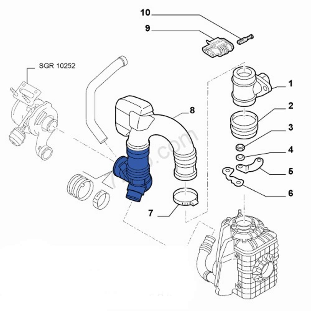 COMPATIBILE CON A L F A R O M E O 156 1.9 JTD MANICOTTO INTERCOOLER TUBO ARIA F1003459 55181972 60630540