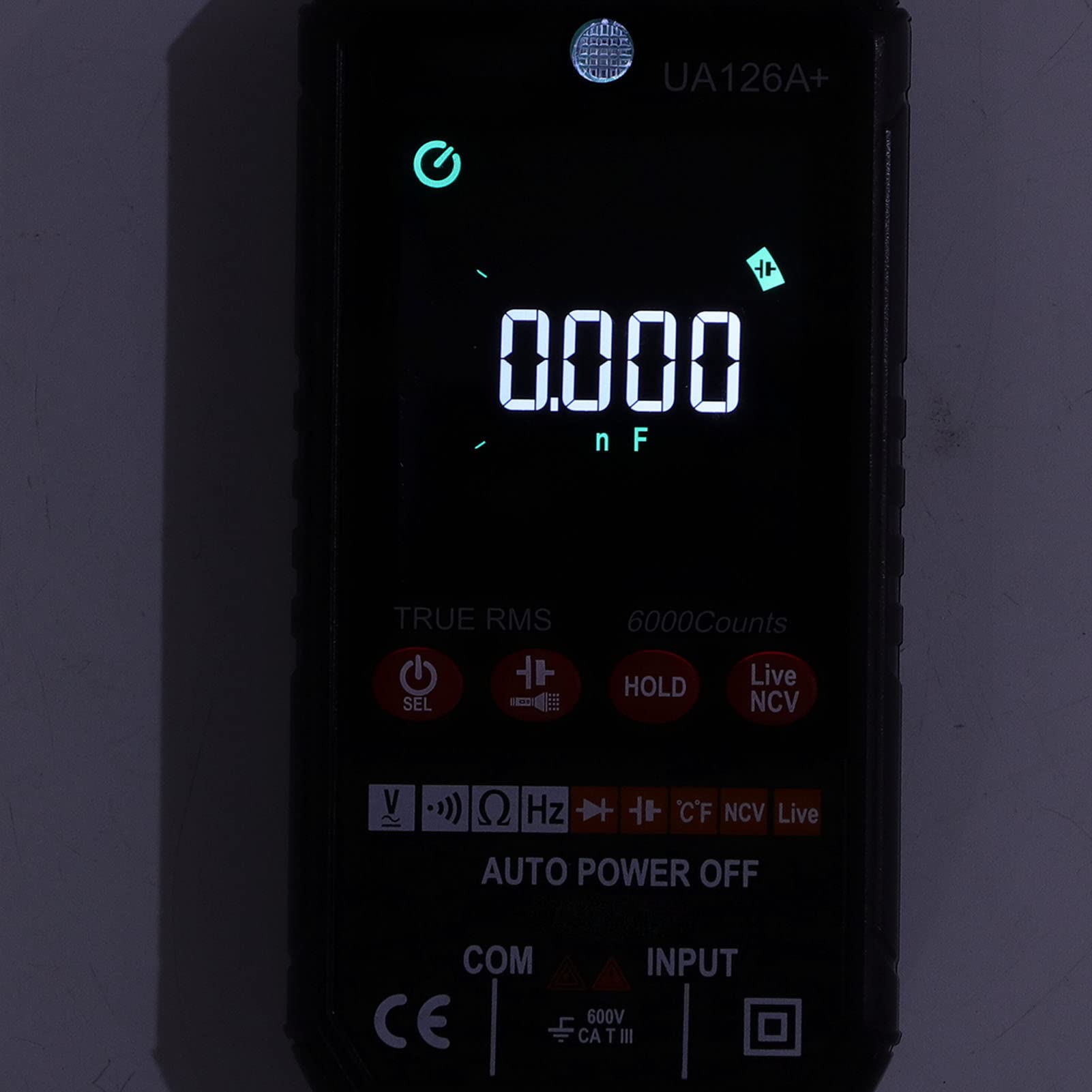 Intelligentes Multimeter mit digitalem Display, automatischer Volt- und Amperemeter-Anzeige, industriellem Einsatz, ABS-Gehäuse, Farbbildschirm und LED-Taschenlampe. Breites