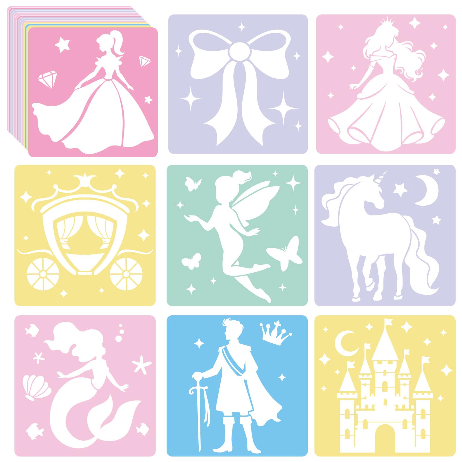 36pc Drawing Stencils - Sidewalk Chalk Art -10
