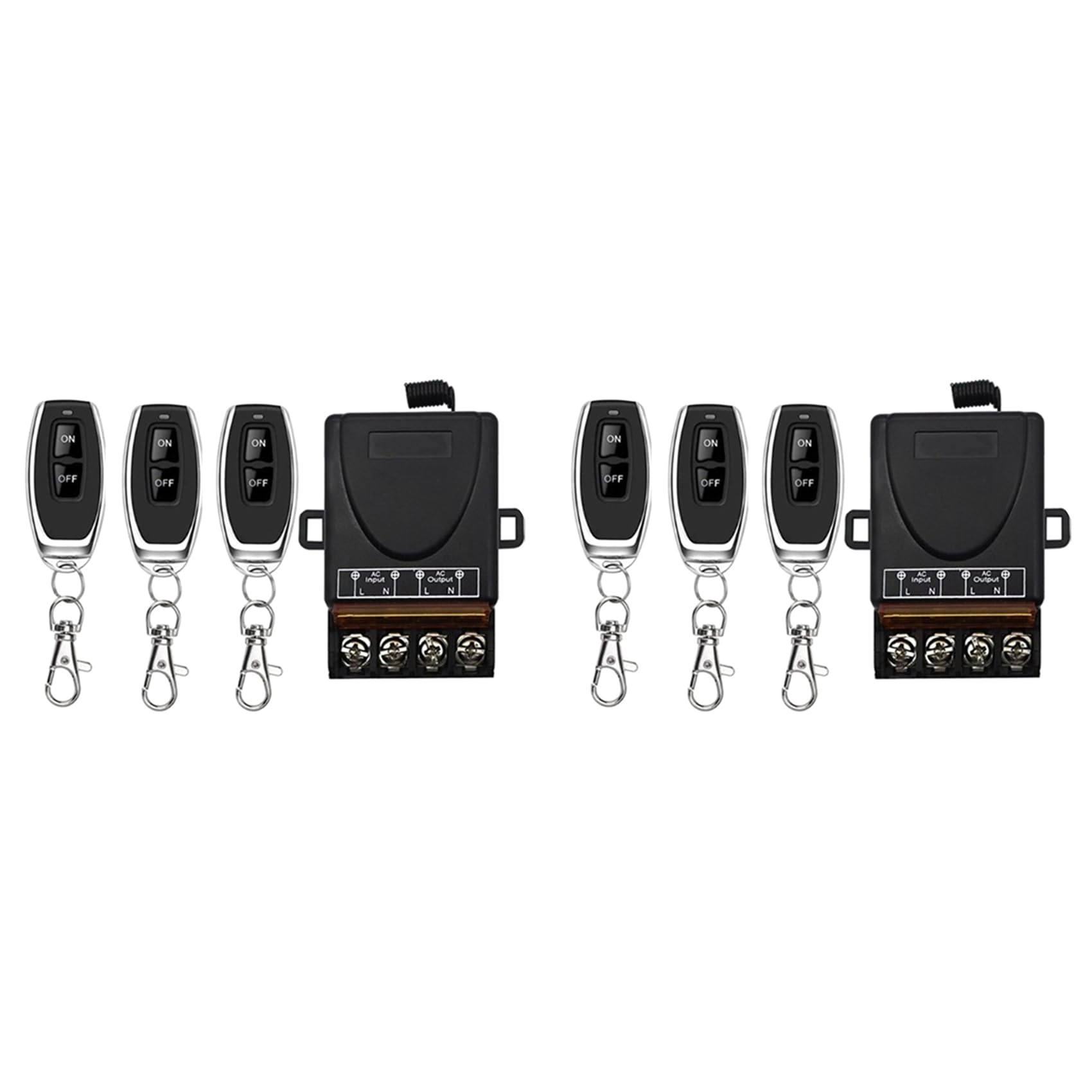 Jnchdghwa Black 2X Ac 220V 30A 1Ch 433Mhz Wireless Remote Control Switch Relay Receiver + On/Off Transmitter