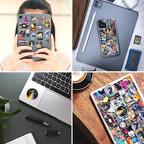 Image of FlyBuyHub Aesthetic Vinyl Journal Stickers for Phone Case, Laptop, Notebook, Dairy, Water Bottle, School Bag, Etc Self-Adhesive Stickers Set of 50 Glossy and Waterproof Stickers (City and Space)