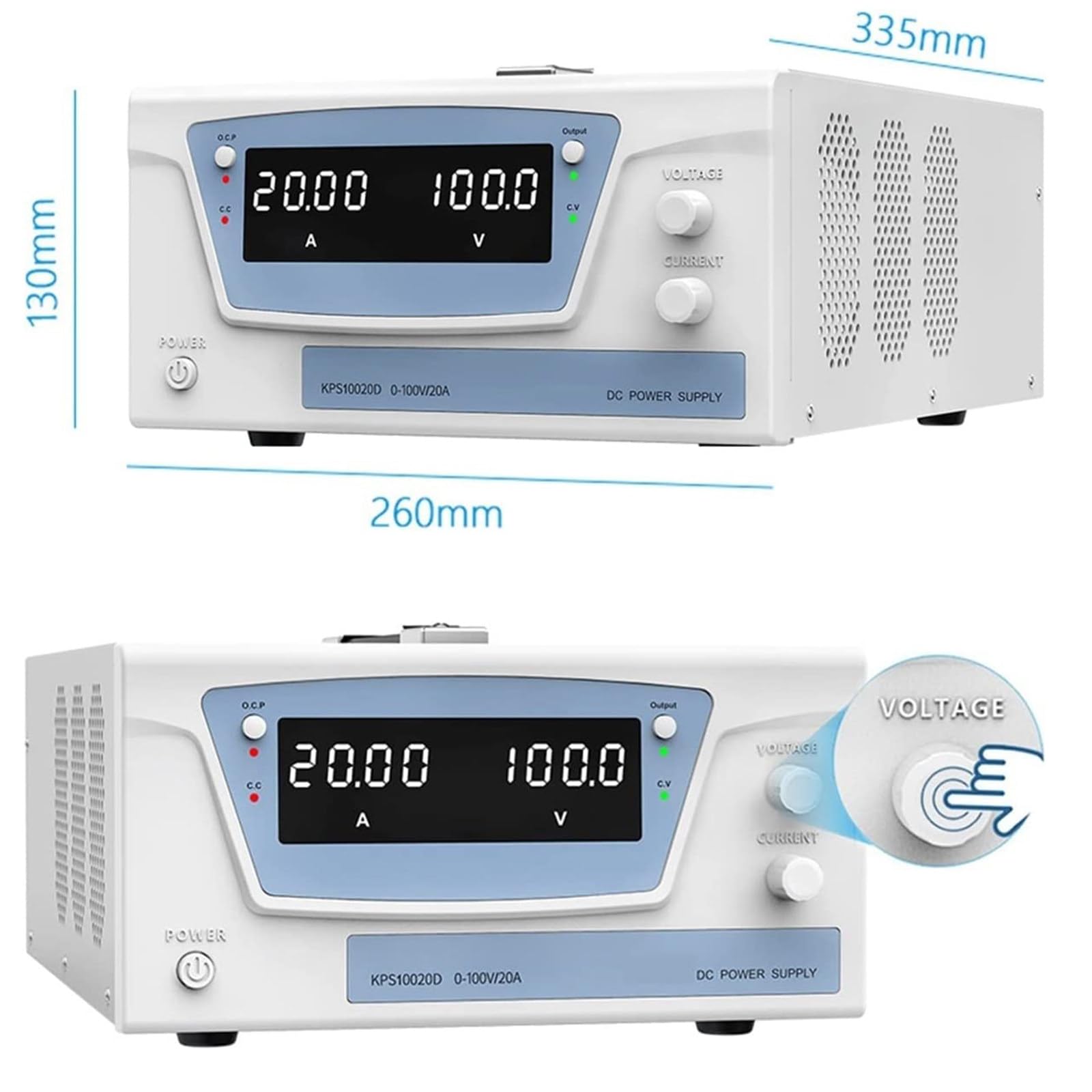 Alimentatori CC programmabili Porta Alimentazione programmabile DC Banco da Lavoro Regolabile for la Manutenzione del Laboratorio 1A Software for PC 30V 10A 5A 60V,KPS1005D