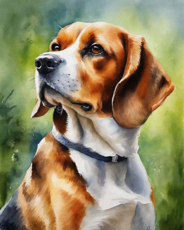 ZMHZMY Acrylic Adults Paint by Numbers Kits on Canvas,Beagle Dog,DIY Oil Paintings Digital Painting,40x50cm,Without Frame