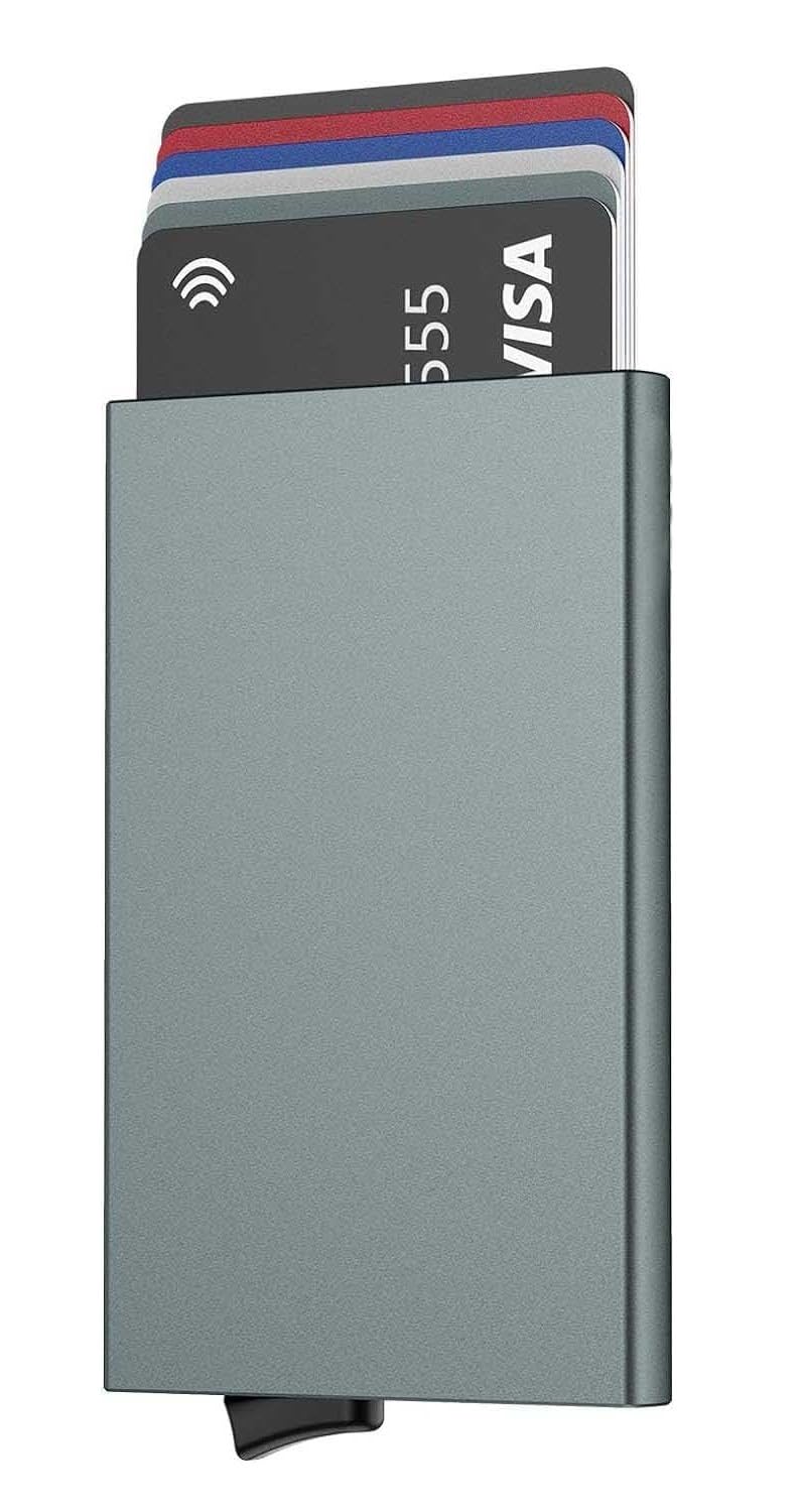 Porta Tarjetas de Metal RFID 5 Colores, Tarjetero Metálico para Hombre y Mujer