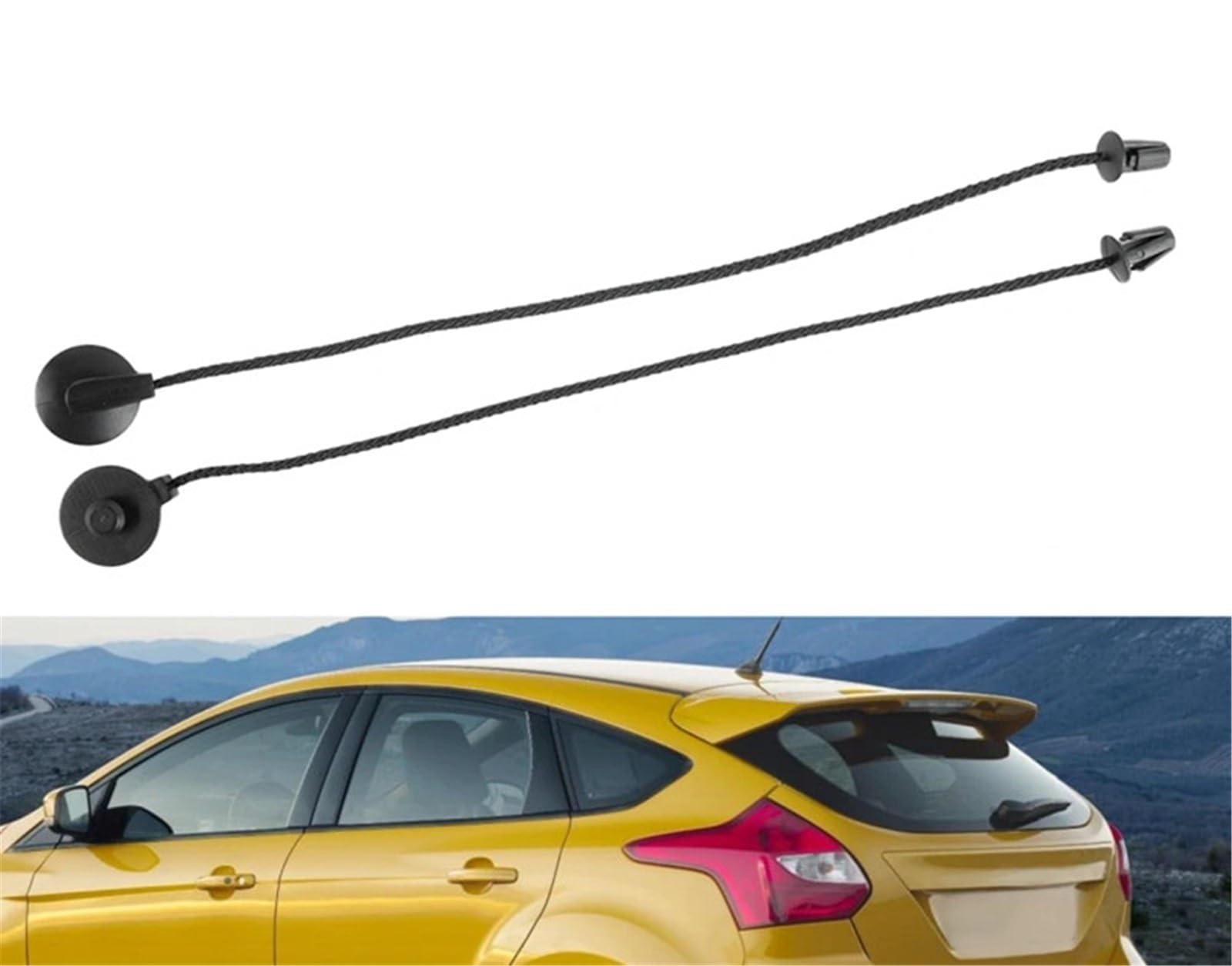 Trasera Maletero Cuerda Compatible con Ford para Focus MK3 Estantes Traseros Coche Cuerda para Colgar El Maletero Hebilla Correa De Sujeción Eslinga Escotilla Bandeja Cubierta Clips De Cuerda
