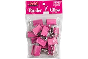 JAM PAPER Colorful Binder Clips - Medium Elastic Clips for Office