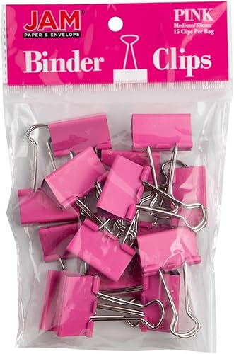 Broches aprietapapeles JAM Paper, Rosado