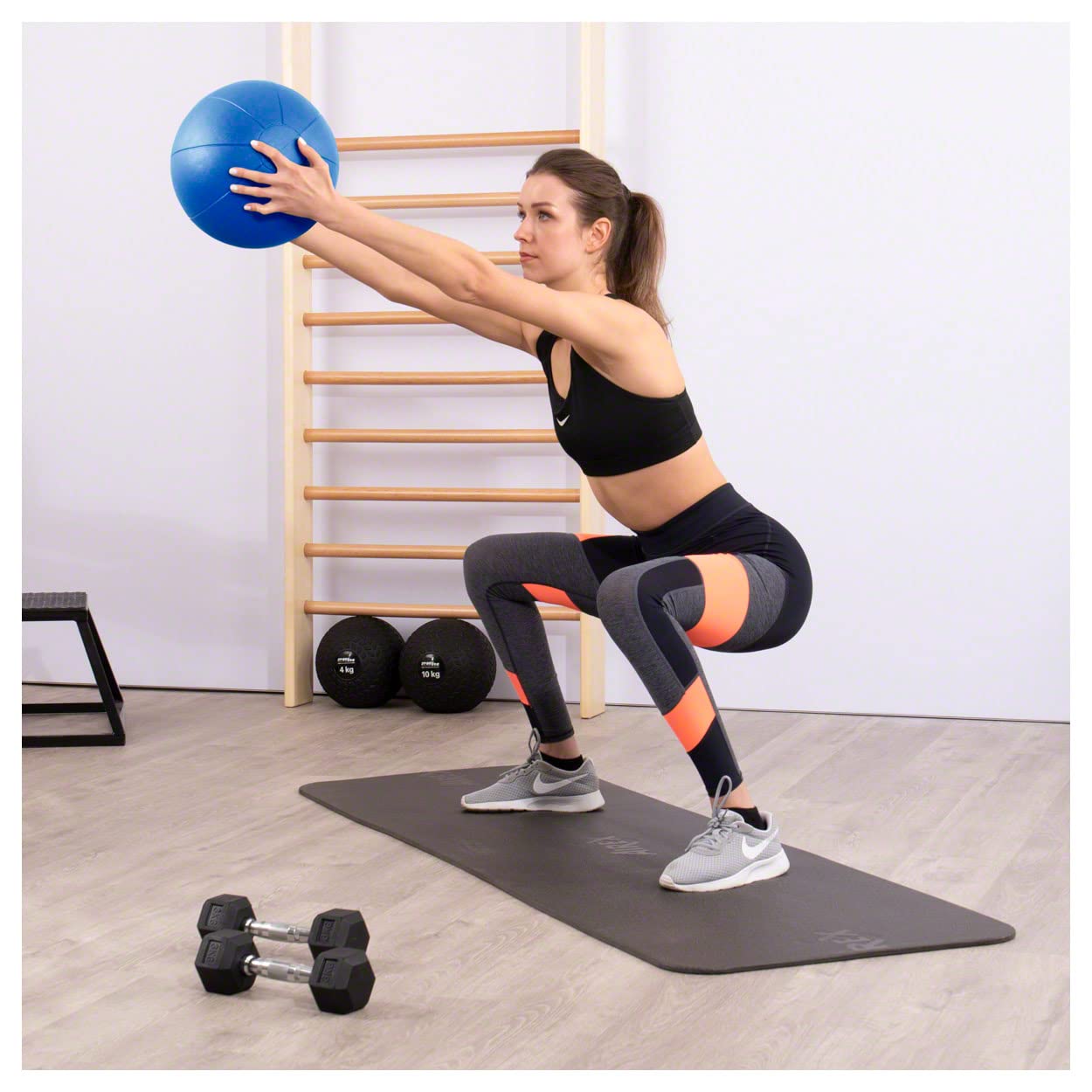 Sport-Tec TOGU Medizinball Fitnessball Gewichtsball Rehaball aus Ruton 28 cm, 3 kg, BLAU