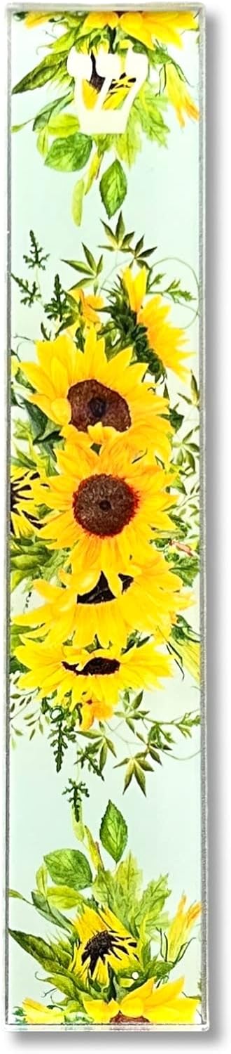 Mezuzah, Scroll Case, Optional Kosher Scroll, Jewish Gift, Baby Naming, Wedding, Housewarming (Sunflowers, No Scroll)