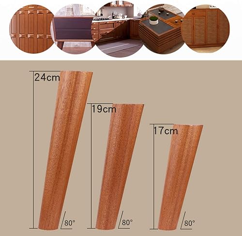 Miniatura 3 de Piernas de muebles de madera maciza, patas de sofá inclinadas, patas de repuesto de mesa de café, para armarios, mesitas de noche, con accesorios de