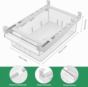 Transparent Fridge Organizer Removable Fridge Drawer Box Fridge Storage Box with Handle for Fridge Kitchen Cabinets Fruit Vegetable