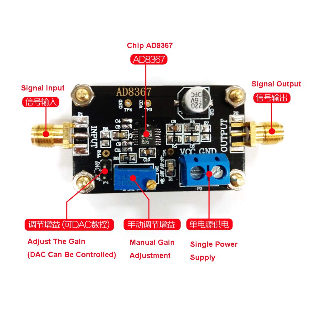 Produktbild von AD8367 VCA-Modul – Variabler Verstärker, 500 MHz, 42 DB Max., ±5V, SMA