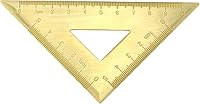 Vista 1 de HEVSTIL Regla triangular, 45/90 grados, latón y metal de cobre, regla gruesa para dibujo y dibujo