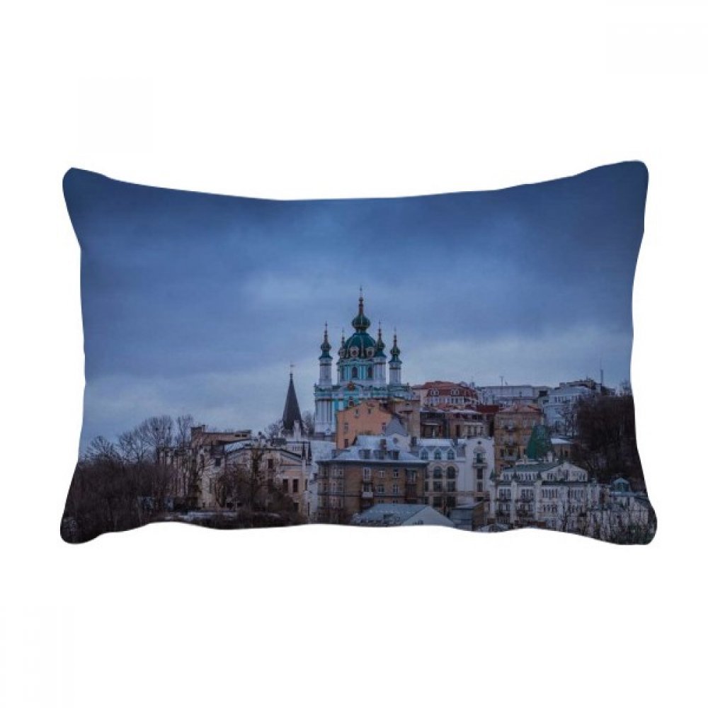 Coussin lombaire nuages château bleu ciel 16x24 pouces pour canapé