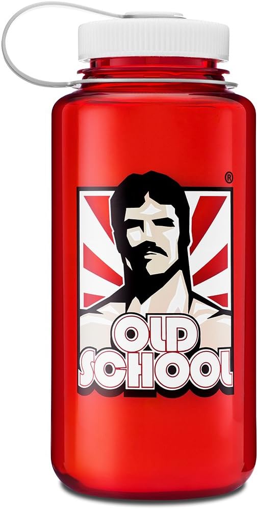 Old School Labs Water Bottle - for Sports, Fitness, Workouts - Nalgene Wide Mouth 32oz - Durable, Leak-Proof, BPA-Free, Stain and Odor Resistant - Old School Red