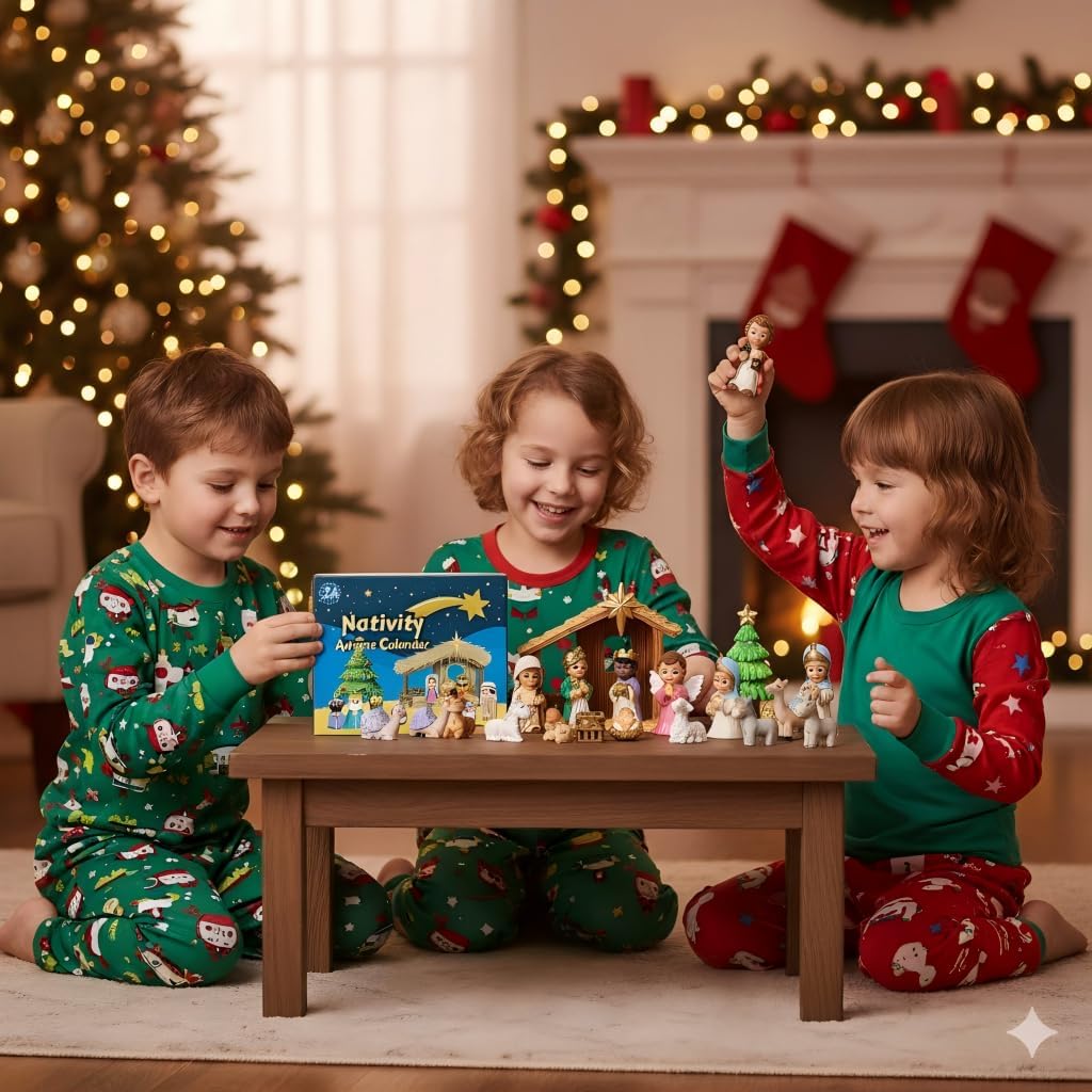Nativity Advent Calendar 2026 for Kids - 24 Days of little people Christmas Nativity Scene Set for Toddlers, Christmas Countdown Calendar Gifts for Kids Boys Girls Children Toddler Teens Indoor Toy