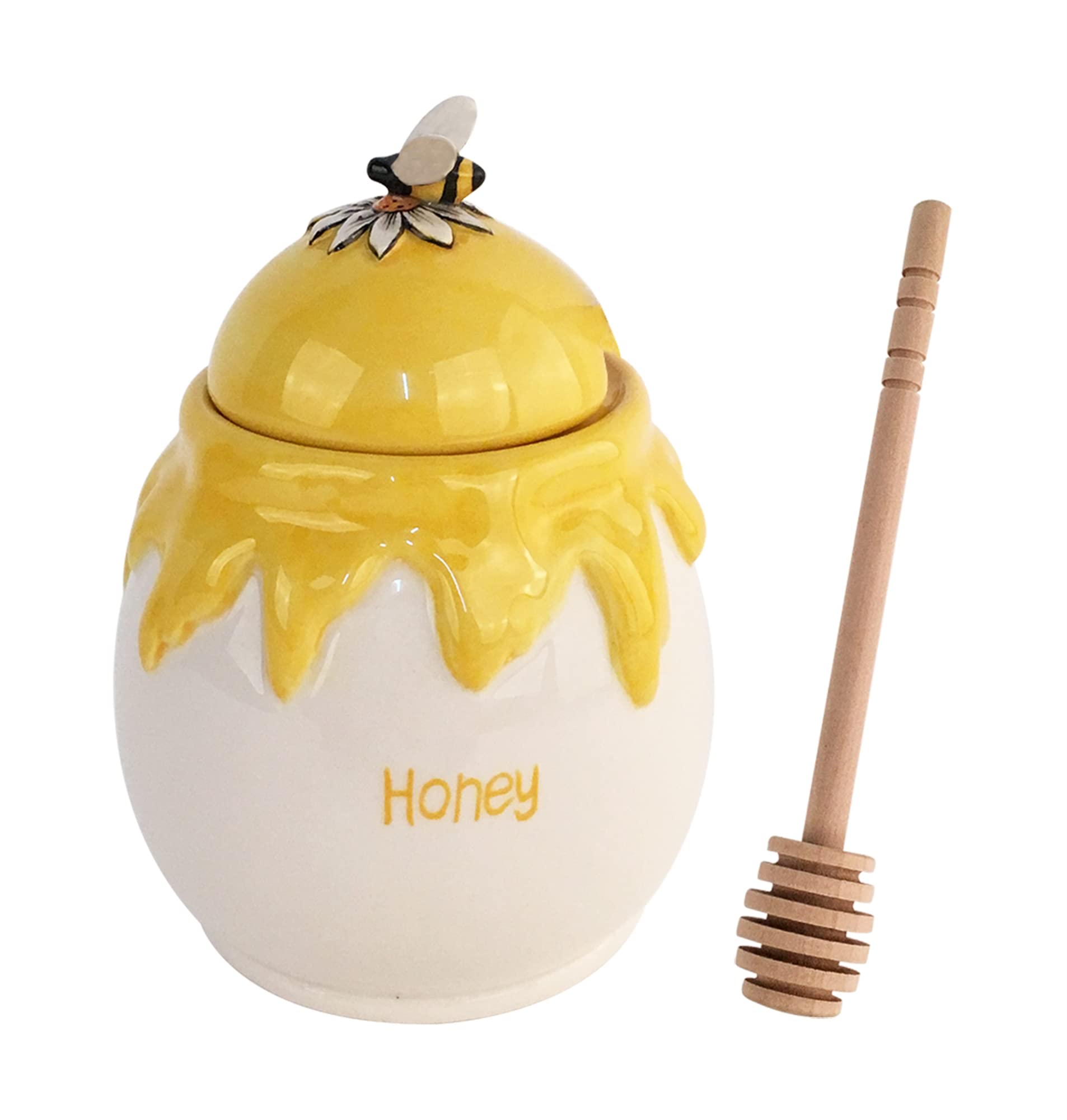 Amazon.com: Blue Sky Clayworks Sweet Honey Drip Honey Bee Pot with